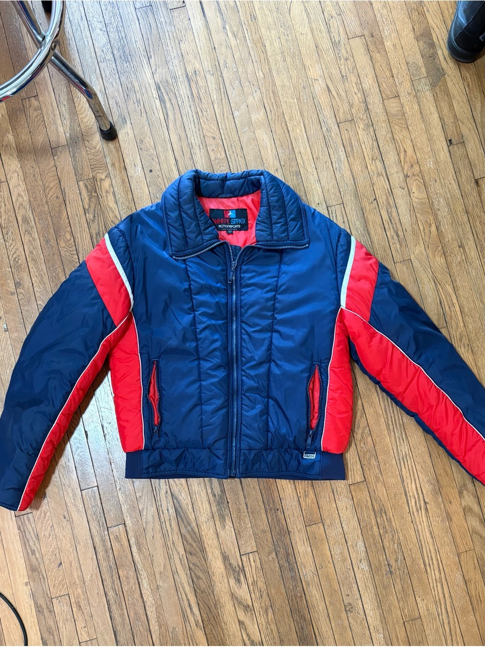 White Stag Navy and Red Puffer Jacket